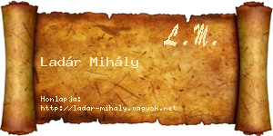 Ladár Mihály névjegykártya