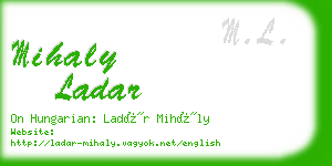 mihaly ladar business card